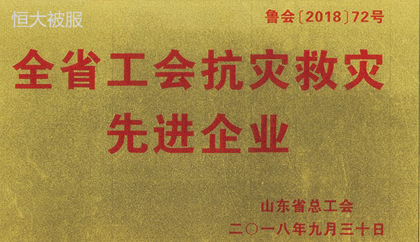 恒大被服先进企业